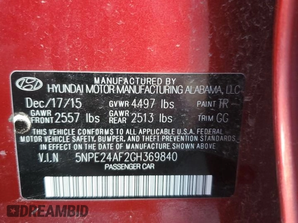 2016 Hyundai Sonata SE z VIN 5NPE24AF2GH369840, wystawiony jako Copart lot #46908095 z przebiegiem 133 718 mil mil oraz Czysty tytuł • Clean title. Historia ofert i sprzedaży dostępna na DreamBid. Obrazek 12.