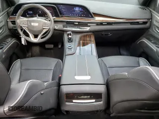 2023 Cadillac Escalade 4WD Premium Luxury with VIN 1GYS4BKL5PR388049, listed as a Copart auction lot 54626395 with 28,152 mi miles and Salvage title. Bid and sale history available at DreamBid. Image 8.