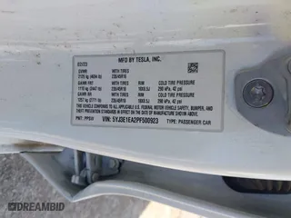 2023 Tesla Model 3 with VIN 5YJ3E1EA2PF500923, listed as a IAAI auction lot 41115550 with 1 mi miles. Bid and sale history available at carsss.com. Image 9.