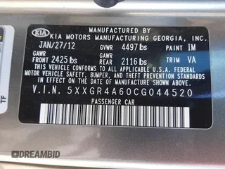 2012 Kia Optima SX z VIN 5XXGR4A60CG044520, wystawiony jako Copart lot #56013155 z przebiegiem 155 487 mil mil oraz Szkoda całkowita • Salvage title. Historia ofert i sprzedaży dostępna na DreamBid. Obrazek 14.
