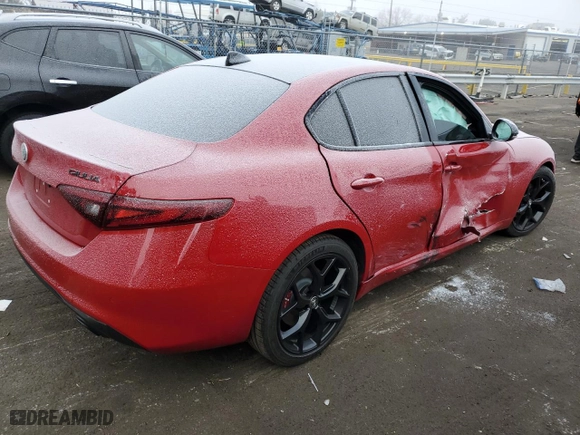 2020 Alfa Romeo Giulia Ti Sport with VIN ZARFANBN3L7632912, listed as a Copart auction lot 41491845 with 0 mi miles and Salvage Title. Bid and sale history available at carsss.com. Image 3.