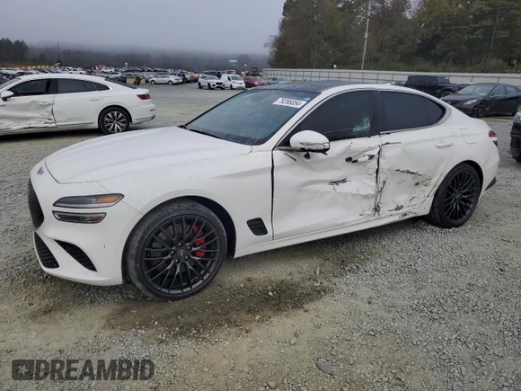 2022 Genesis G70 Launch Edition with VIN KMTG14TE7NU082238, listed as a Copart auction lot 79286854 with 25,071 mi miles and Salvage Title. Bid and sale history available at DreamBid. Image 1.