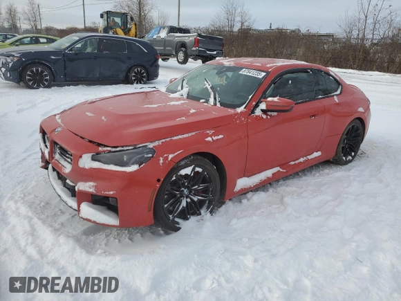 2024 BMW M2 with VIN 3MF13DM04R8E72490, listed as a Copart auction lot 87841235 with 0 mi miles and Salvage Title. Bid and sale history available at carsss.com. Image 1.