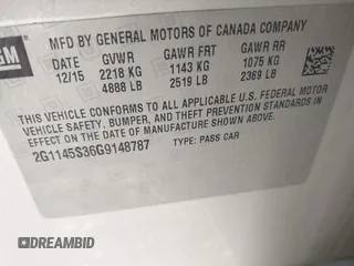 2016 Chevrolet Impala LTZ z VIN 2G1145S36G9148787, wystawiony jako IAAI lot #42119590 z przebiegiem 235 000 mil mil oraz . Historia ofert i sprzedaży dostępna na DreamBid. Obrazek 9.