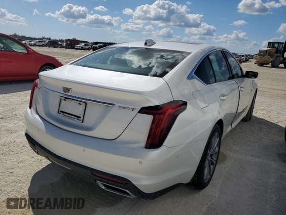 2023 Cadillac CT5 Premium Luxury with VIN 1G6DN5RK0P0103730, listed as a Copart auction lot 76342844 with Not provided miles and Salvage title. Bid and sale history available at DreamBid. Image 3.
