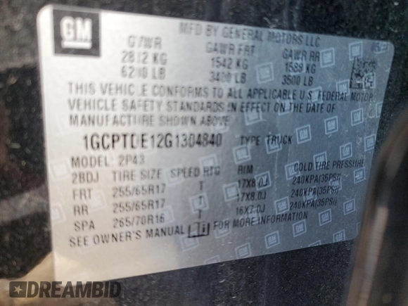 2016 Chevrolet Colorado 4WD Z71 z VIN 1GCPTDE12G1304840, wystawiony jako Copart lot #75035894 z przebiegiem 87 347 mil mil oraz Szkoda całkowita • Salvage title. Historia ofert i sprzedaży dostępna na DreamBid. Obrazek 13.