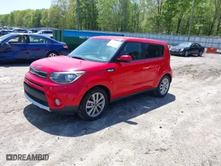 2018 Kia Soul + with VIN KNDJP3A51J7593470, listed as a IAAI auction lot 41995443 with 87,443 mi miles. Bid and sale history available at carsss.com. Image 2.