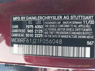 2001 Mercedes-Benz C 230/260/280/320 z VIN WDBRF61J21F056048, wystawiony jako IAAI lot #42273081 z przebiegiem 138 637 mil mil oraz . Historia ofert i sprzedaży dostępna na DreamBid. Obrazek 9.