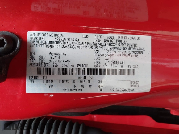 2017 Ford Focus SE with VIN 1FADP3F20HL302380, listed as a IAAI auction lot 42021505 with 166,305 mi miles. Bid and sale history available at carsss.com. Image 13.