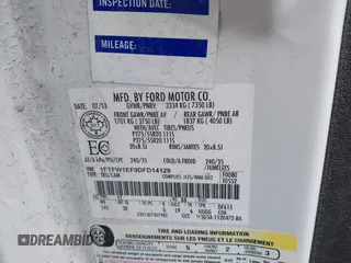 2013 Ford F-150 XL with VIN 1FTFW1EF9DFD14129, listed as a IAAI auction lot 41585143 with 190,047 mi miles. Bid and sale history available at carsss.com. Image 9.