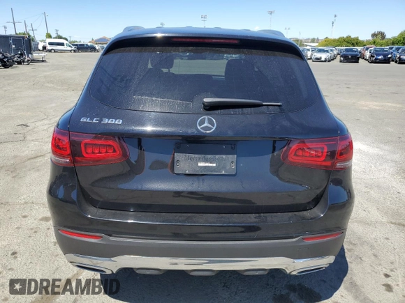 2020 Mercedes-Benz GLC 300 with VIN W1N0G8DB2LF865701, listed as a Copart auction lot 57862225 with 51,074 mi miles and Salvage title. Bid and sale history available at DreamBid. Image 6.