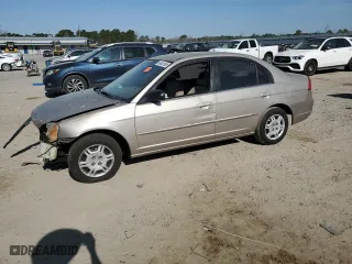 2002 Honda Civic LX with VIN 2HGES16592H539113, listed as a Copart auction lot 49825885 with 0 mi miles and Salvage Title. Bid and sale history available at carsss.com. Image 1.