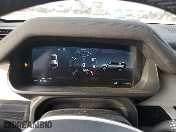 2021 Land Rover Defender with VIN SALEKERX3M2038595, listed as a Copart auction lot 75156244 with 42,974 mi miles and Salvage title. Bid and sale history available at DreamBid. Image 9.