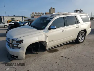 2015 Chevrolet Tahoe LTZ z VIN 1GNSCCKC6FR206640, wystawiony jako Copart lot #59554975 z przebiegiem 131 288 mil mil oraz Szkoda całkowita • Salvage title. Historia ofert i sprzedaży dostępna na DreamBid. Obrazek 1.