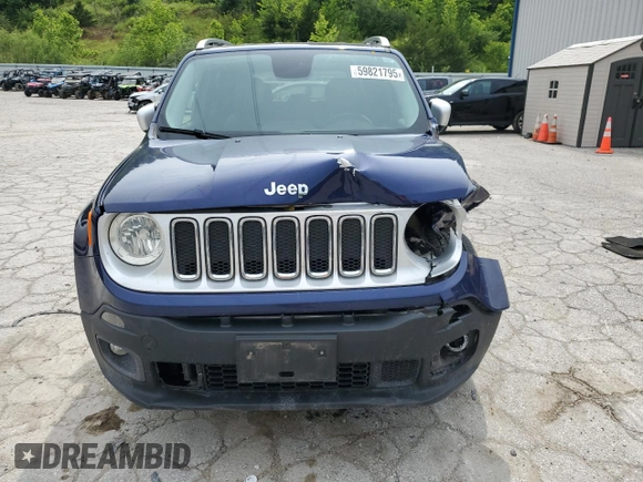 2016 Jeep Renegade Limited with VIN ZACCJBDT6GPD35696, listed as a Copart auction lot 59821795 with 153,831 mi miles and Salvage title. Bid and sale history available at DreamBid. Image 5.