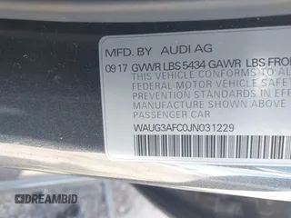 2018 Audi A6 Premium Plus with VIN WAUG3AFC0JN031229, listed as a IAAI auction lot 41653145 with 132,672 mi miles. Bid and sale history available at carsss.com. Image 9.