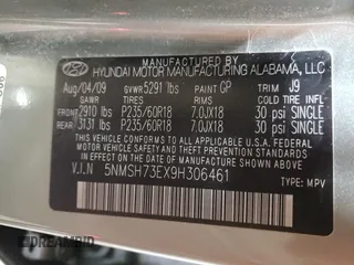 2009 Hyundai Santa Fe Limited с VIN 5NMSH73EX9H306461, выставлен на аукционе Copart как лот 59568755 с пробегом 157 274 миль миль и Списание • Salvage title. История ставок и продаж доступна на DreamBid. Изображение 13.