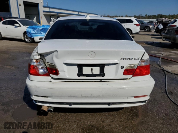 2003 BMW 3 Series 330Ci with VIN WBABN53433PH03075, listed as a Copart auction lot 77252924 with 191,265 mi miles and Salvage title. Bid and sale history available at DreamBid. Image 6.