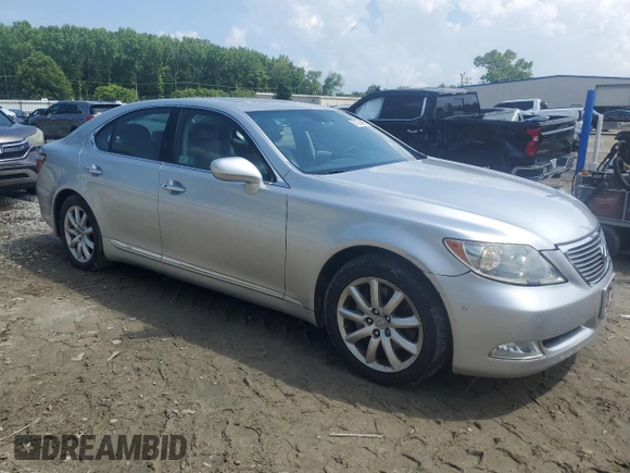 2007 Lexus LS 460 with VIN JTHBL46F675015780, listed as a Copart auction lot 57229485 with 208,168 mi miles and Clean Title. Bid and sale history available at DreamBid. Image 4.