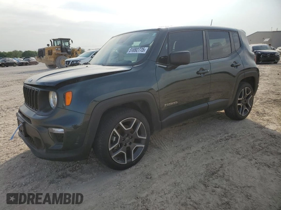 2021 Jeep Renegade Jeepster with VIN ZACNJCAB8MPM52358, listed as a Copart auction lot 51092775 with 33,041 mi miles and Salvage title. Bid and sale history available at DreamBid. Image 1.