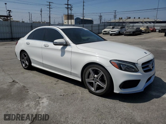 2018 Mercedes-Benz C 300 with VIN 55SWF4JB3JU282412, listed as a Copart auction lot 60155775 with 101,613 mi miles and Salvage title. Bid and sale history available at DreamBid. Image 4.