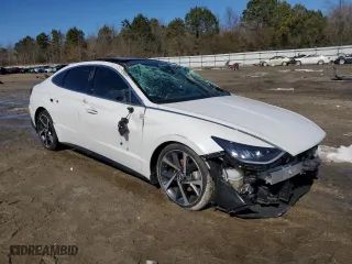 2022 Hyundai Sonata SEL Plus with VIN KMHL44J2XNA220428, listed as a Copart auction lot 45789165 with 20,450 mi miles and Salvage Title. Bid and sale history available at carsss.com. Image 4.