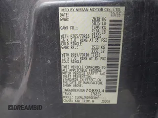 2016 Nissan Frontier S with VIN 1N6AD0EV3GN708914, listed as a IAAI auction lot 39276211 with 190,215 mi miles and . Bid and sale history available at DreamBid. Image 9.