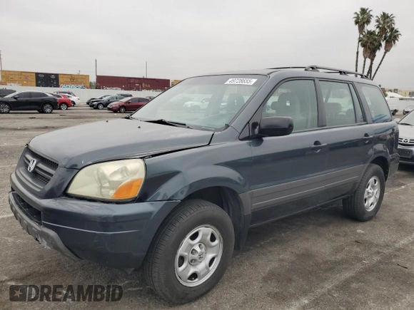 2005 Honda Pilot LX z VIN 2HKYF18125H505956, wystawiony jako Copart lot #49728655 z przebiegiem 275 696 mil mil oraz Szkoda całkowita • Salvage title. Historia ofert i sprzedaży dostępna na DreamBid. Obrazek 1.