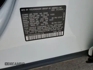 2024 Volkswagen Atlas SE with VIN 1V2KR2CA0RC551778, listed as a Copart auction lot 55583095 with 10,854 mi miles and Salvage title. Bid and sale history available at DreamBid. Image 12.