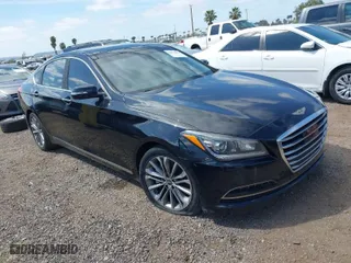 2015 Hyundai Genesis 3.8L with VIN KMHGN4JEXFU052878, listed as a IAAI auction lot 41872064 with 45,889 mi miles. Bid and sale history available at carsss.com. Image 1.
