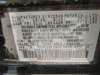 2024 Nissan Sentra S with VIN 3N1AB8BV7RY201065, listed as a IAAI auction lot 42049603 with 25,339 mi miles and . Bid and sale history available at DreamBid. Image 9.