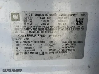 2018 Chevrolet Equinox LT with VIN 2GNAXSEV2J6187144, listed as a Copart auction lot 45956825 with 104,363 mi miles and Salvage Title. Bid and sale history available at carsss.com. Image 14.