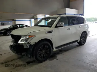 2020 Nissan Armada Platinum with VIN JN8AY2NEXL9781398, listed as a Copart auction lot 58532205 with 49,185 mi miles and Salvage title. Bid and sale history available at DreamBid. Image 1.