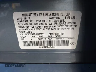 2018 Infiniti Q50 Hybrid Premium with VIN JN1AV7AR7JM540051, listed as a IAAI auction lot 41488180 with 1,110 mi miles and . Bid and sale history available at carsss.com. Image 9.