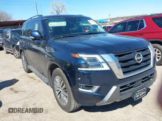2021 Nissan Armada SL with VIN JN8AY2BB1M9792186, listed as a IAAI auction lot 41722900 with 82,675 mi miles. Bid and sale history available at carsss.com. Image 1.