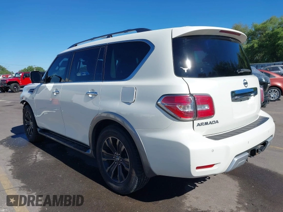 2018 Nissan Armada Platinum with VIN JN8AY2NE7J9730759, listed as a IAAI auction lot 39541925 with 83,001 mi miles. Bid and sale history available at carsss.com. Image 3.