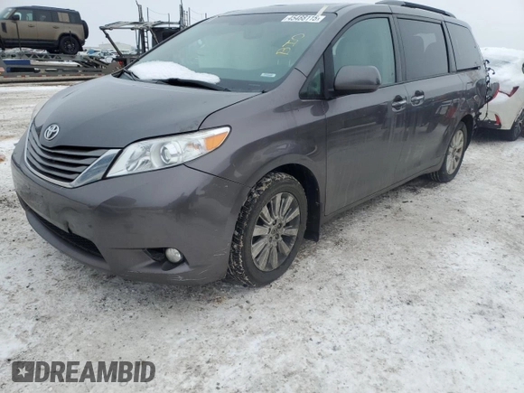 2014 Toyota Sienna Ltd with VIN 5TDDK3DC9ES078041, listed as a Copart auction lot 45488115 with 134,480 mi miles and Salvage Title. Bid and sale history available at carsss.com. Image 1.