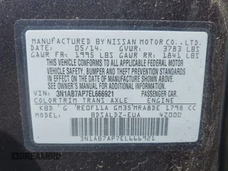 2014 Nissan Sentra SV with VIN 3N1AB7AP7EL666921, listed as a IAAI auction lot 42011775 with 153,728 mi miles and . Bid and sale history available at DreamBid. Image 9.