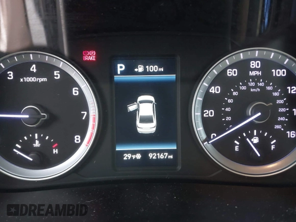 2018 Hyundai Sonata Sport with VIN 5NPE34AF9JH665989, listed as a IAAI auction lot 41621642 with 92,167 mi miles and . Bid and sale history available at carsss.com. Image 16.