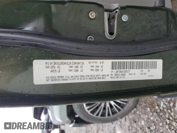 2007 Jeep Patriot Sport with VIN 1J8FF28W47D395177, listed as a Copart auction lot 49033005 with 175,125 mi miles and Salvage Title. Bid and sale history available at DreamBid. Image 14.