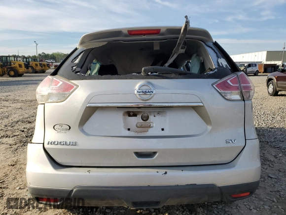 2015 Nissan Rogue SV with VIN 5N1AT2MLXFC798621, listed as a Copart auction lot 50704415 with 0 mi miles and Salvage Title. Bid and sale history available at carsss.com. Image 6.
