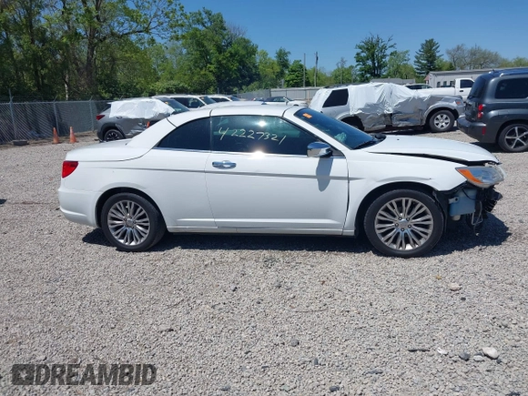 2012 Chrysler 200 Limited with VIN 1C3BCBFG9CN233676, listed as a IAAI auction lot 42227321 with 213,488 mi miles and . Bid and sale history available at DreamBid. Image 14.