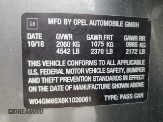 2019 Buick Regal Preferred II с VIN W04GM6SX6K1026061, выставлен на аукционе Copart как лот 58212305 с пробегом 77 973 миль миль и Списание • Salvage title. История ставок и продаж доступна на DreamBid. Изображение 13.
