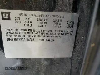 2016 Buick Regal Premium II with VIN 2G4GS5GX3G9114983, listed as a Copart auction lot 49243265 with Not Provided miles and Salvage Title. Bid and sale history available at DreamBid. Image 13.