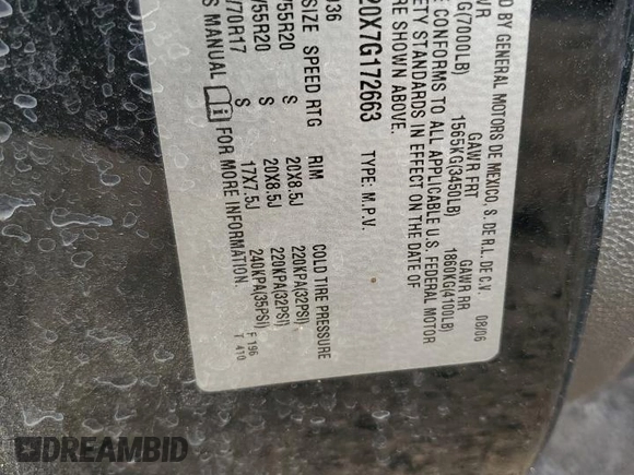 2007 Chevrolet Avalanche 1LT z VIN 3GNEC120X7G172663, wystawiony jako Copart lot #43789905 z przebiegiem 147 024 mil mil oraz Szkoda całkowita • Salvage title. Historia ofert i sprzedaży dostępna na DreamBid. Obrazek 12.