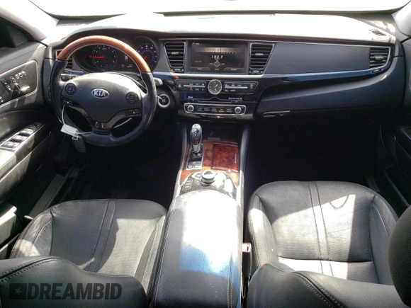 2015 Kia K900 Premium with VIN KNALU4D4XF6024167, listed as a Copart auction lot 61654484 with 34,818 mi miles and Salvage Title. Bid and sale history available at carsss.com. Image 8.