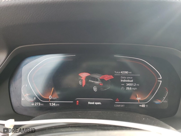 2021 BMW X5 xDrive40i with VIN 5UXCR6C01M9F35701, listed as a Copart auction lot 48347725 with 42,280 mi miles and Salvage Title. Bid and sale history available at carsss.com. Image 9.