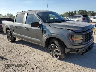 2024 Ford F-150 STX with VIN 1FTEW2K5XRKE50524, listed as a Copart auction lot 77297264 with 4,804 mi miles and Salvage Title. Bid and sale history available at carsss.com. Image 4.