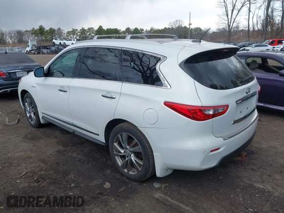 2014 Infiniti QX60 Hybrid with VIN 5N1CL0MM8EC512463, listed as a IAAI auction lot 41875223 with 100,053 mi miles and . Bid and sale history available at DreamBid. Image 3.
