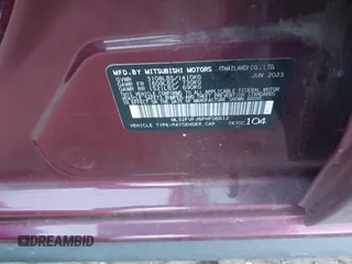 2023 Mitsubishi Mirage ES с VIN ML32FUFJ6PHF06612, выставлен на аукционе IAAI как лот 40644394 с пробегом 15 057 миль миль и . История ставок и продаж доступна на DreamBid. Изображение 9.